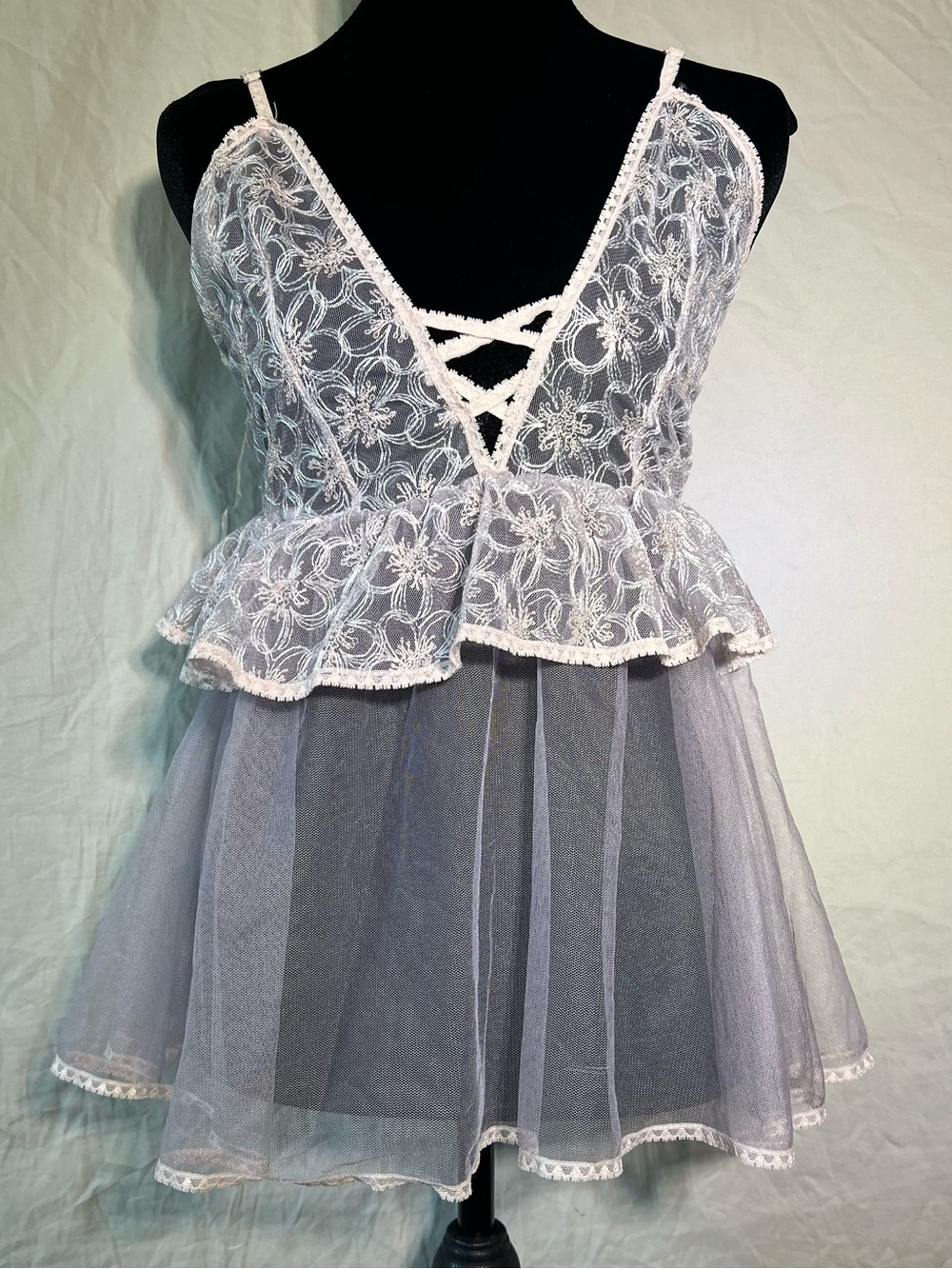 Y2K Victoria’s Secret Floral Lace Peplum Bustier Top